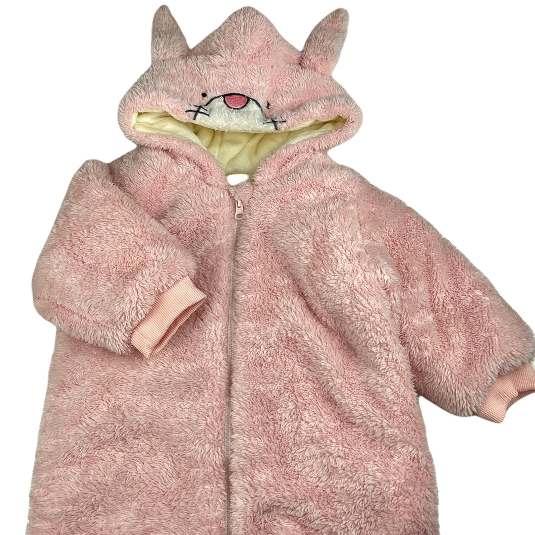 Girls TWINKLE MCDULL, wadded fleece lined hooded romper, EUC, size 1-2,  