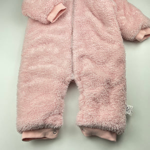 Girls TWINKLE MCDULL, wadded fleece lined hooded romper, EUC, size 1-2,  
