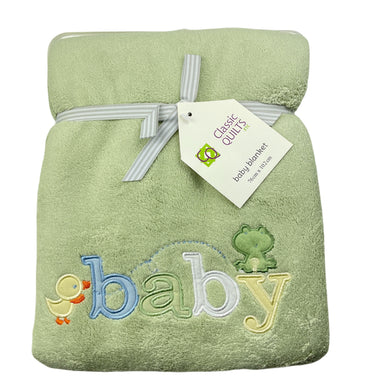 unisex Classic Quilts, embroidered soft fleece baby blanket, 76cm x 102cm, NEW, size 0000-000,  