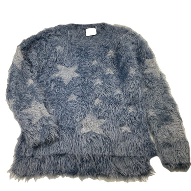 Girls B Collection, blue fluffy sweater / jumper, FUC, size 6,  