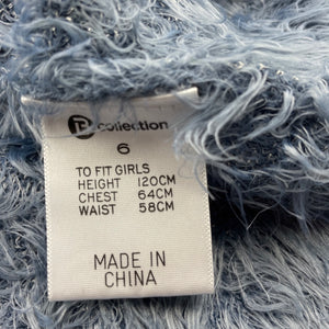 Girls B Collection, blue fluffy sweater / jumper, FUC, size 6,  