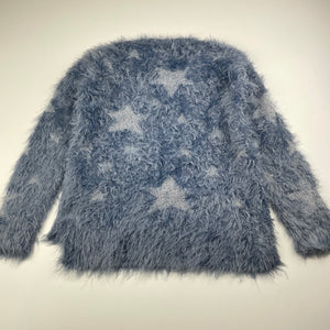 Girls B Collection, blue fluffy sweater / jumper, FUC, size 6,  