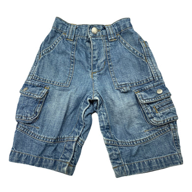 Boys Baby GAP, blue denim long shorts, elasticated, FUC, size 00,  
