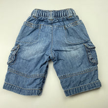 Load image into Gallery viewer, Boys Baby GAP, blue denim long shorts, elasticated, FUC, size 00,  
