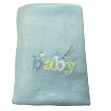 Load image into Gallery viewer, Boys Classic Quilts, embroidered soft fleece baby blanket, 76cm x 102cm, EUC, size 0000-000,  