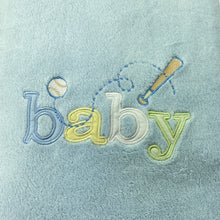 Load image into Gallery viewer, Boys Classic Quilts, embroidered soft fleece baby blanket, 76cm x 102cm, EUC, size 0000-000,  