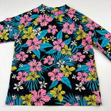 Load image into Gallery viewer, Girls Mango, colourful floral long sleeve rashie / swim top, EUC, size 8,  