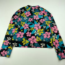 Load image into Gallery viewer, Girls Mango, colourful floral long sleeve rashie / swim top, EUC, size 8,  