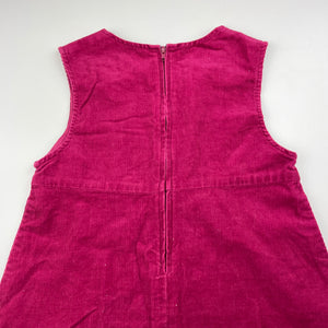 Girls Bonnie Jean, corduroy cotton dress, butterflies, GUC, size 6, L: 63cm