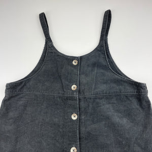 Girls Cotton On, grey corduroy cotton overalls dress / pinafore, EUC, size 9-10, L: 70cm