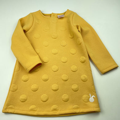 Girls Sprout, yellow casual long sleeve dress, EUC, size 2, L: 45cm