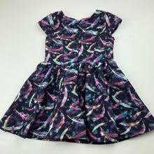 Load image into Gallery viewer, Girls Target, feather print party dress, GUC, size 1, L: 43cm