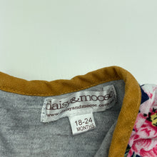 Load image into Gallery viewer, Girls Daisy &amp; Moose, navy floral bubble dress, EUC, size 2, L: 40cm
