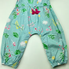 Load image into Gallery viewer, Girls Mothercare, floral lightweight cotton jumpsuit / romper, EUC, size 0,  