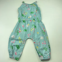 Load image into Gallery viewer, Girls Mothercare, floral lightweight cotton jumpsuit / romper, EUC, size 0,  