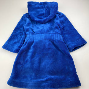 Boys allsorts, blue fleece dressing gown / bath robe, L: 51cm, EUC, size 2,  