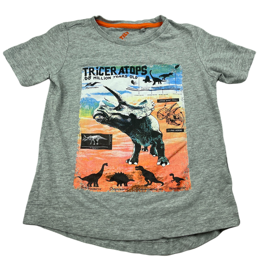 Boys Tilt, grey t-shirt / top, dinosaurs, EUC, size 5,  