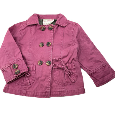 Girls Cotton On, embroidered lightweight cotton jacket, GUC, size 1,  