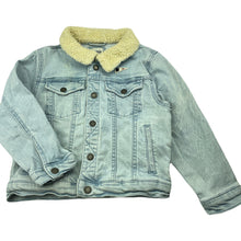 Load image into Gallery viewer, Boys Rookie Academy, stretch denim jacket, poppers, light marks / discolouration, FUC, size 7,  