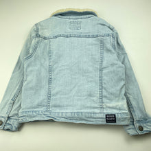 Load image into Gallery viewer, Boys Rookie Academy, stretch denim jacket, poppers, light marks / discolouration, FUC, size 7,  