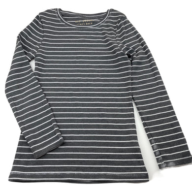 Girls Next, grey & silver metallic stripe long sleeve top, EUC, size 6,  
