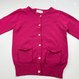 Girls Pumpkin Patch, pink knitted cotton cardigan, EUC, size 6,  
