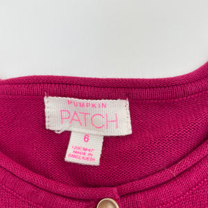 Girls Pumpkin Patch, pink knitted cotton cardigan, EUC, size 6,  