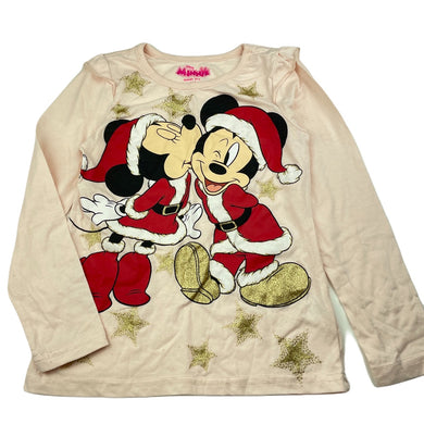 Girls Disney, Minnie & Mickey Mouse Christmas long sleeve top, EUC, size 6,  