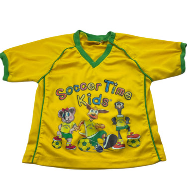 unisex Soccer Time Kids, lightweight sports / activewear top, GUC, size 2,  