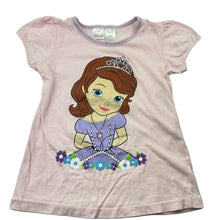 Load image into Gallery viewer, Girls Disney, Sofia cotton pyjama t-shirt / top, GUC, size 5,  