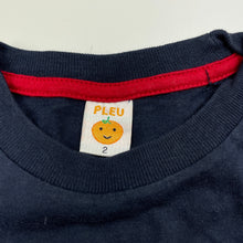 Load image into Gallery viewer, unisex PLEU, navy cotton t-shirt / top, GUC, size 2,  