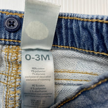Load image into Gallery viewer, Boys Osh Kosh, stretch knit denim pants / bottoms, elasticated, GUC, size 000,  