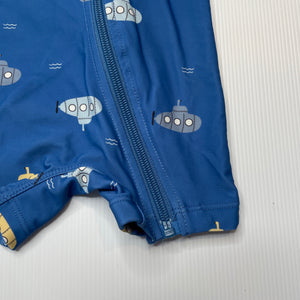 Boys blue, all-in-one rashie suit, submarines, EUC, size 000,  