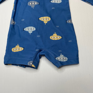 Boys blue, all-in-one rashie suit, submarines, EUC, size 000,  
