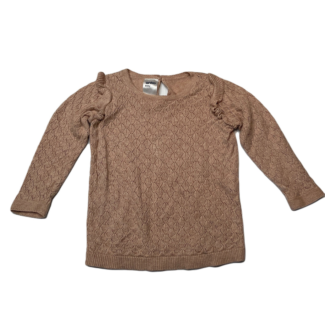 Girls Anko, lightweight knitted long sleeve top, GUC, size 0,  