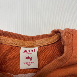 Girls Seed, orange cotton lightweight sweater / jumper, wash fade, FUC, size 0,  