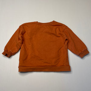 Girls Seed, orange cotton lightweight sweater / jumper, wash fade, FUC, size 0,  