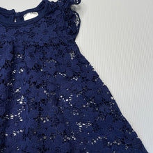 Load image into Gallery viewer, Girls Baby Berry, navy floral lace top, EUC, size 000,  