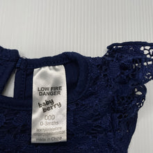 Load image into Gallery viewer, Girls Baby Berry, navy floral lace top, EUC, size 000,  
