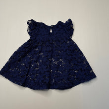 Load image into Gallery viewer, Girls Baby Berry, navy floral lace top, EUC, size 000,  