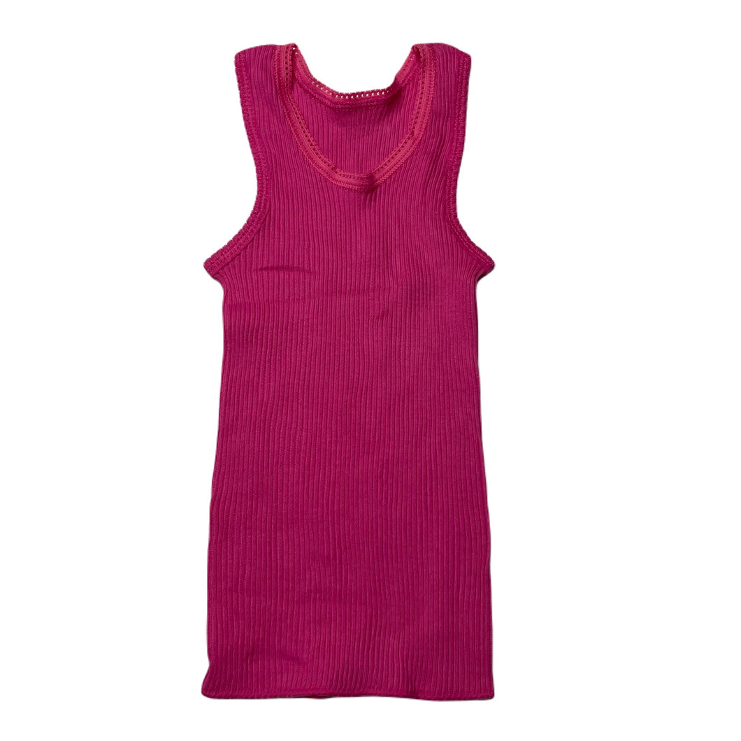 Girls Bonds, pink ribbed cotton singlet top, EUC, size 00,  