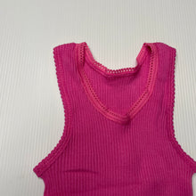 Load image into Gallery viewer, Girls Bonds, pink ribbed cotton singlet top, EUC, size 00,  