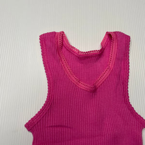 Girls Bonds, pink ribbed cotton singlet top, EUC, size 00,  