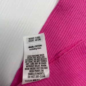 Girls Bonds, pink ribbed cotton singlet top, EUC, size 00,  