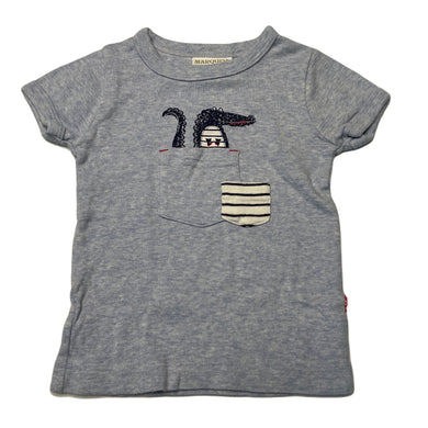 Boys Marquise, blue marle cotton t-shirt / top, EUC, size 00,  