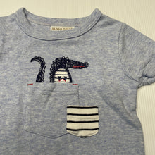 Load image into Gallery viewer, Boys Marquise, blue marle cotton t-shirt / top, EUC, size 00,  