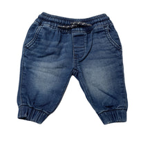 Load image into Gallery viewer, Boys Carters, stretch knit denim pants, elasticated, EUC, size 000,  