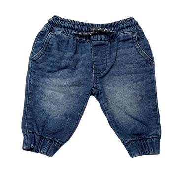 Boys Carters, stretch knit denim pants, elasticated, EUC, size 000,  