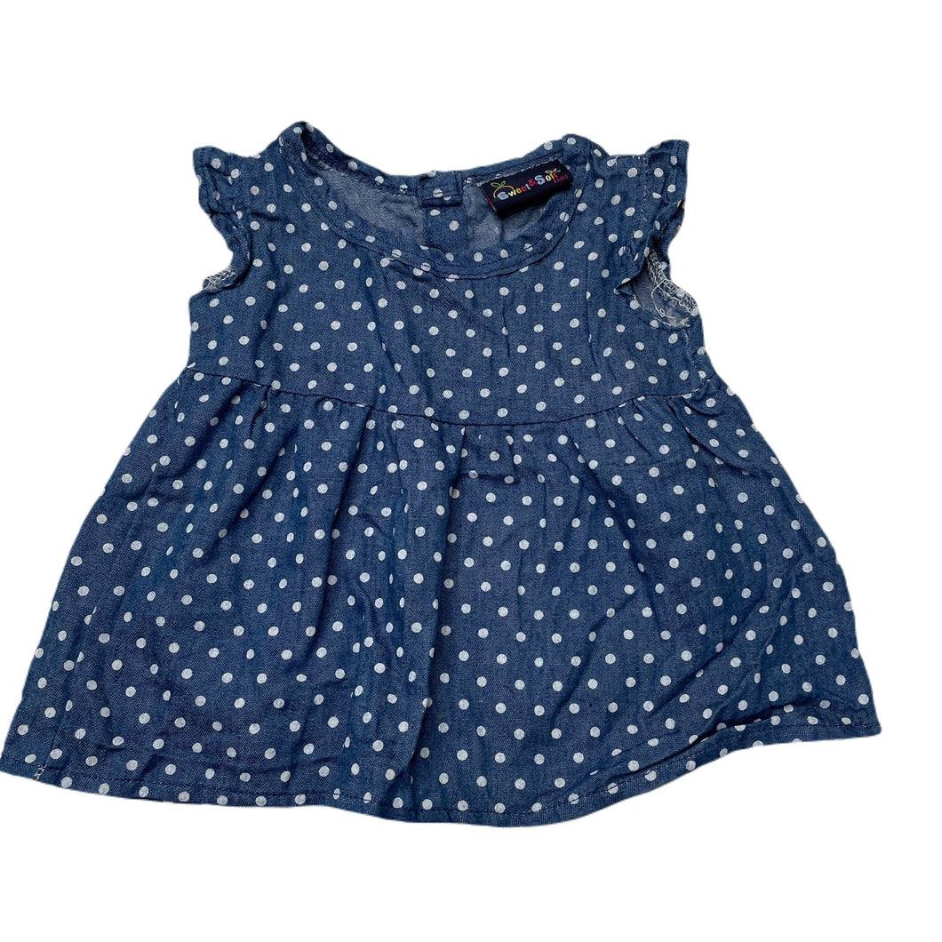 Girls Sweet & Soft, lightweight spotted top, GUC, size 3 months,  