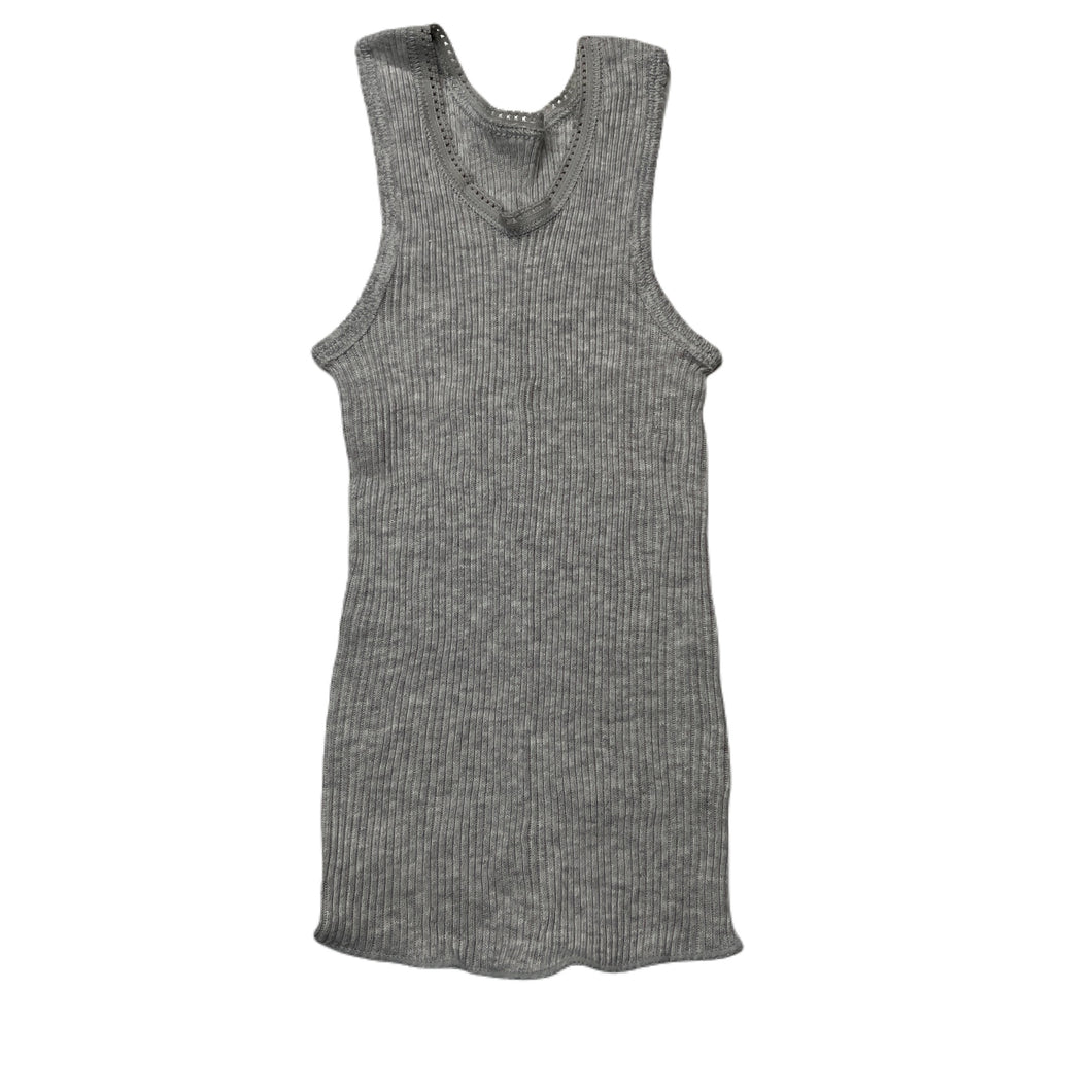 unisex Bonds, grey ribbed cotton singlet top, GUC, size 00,  